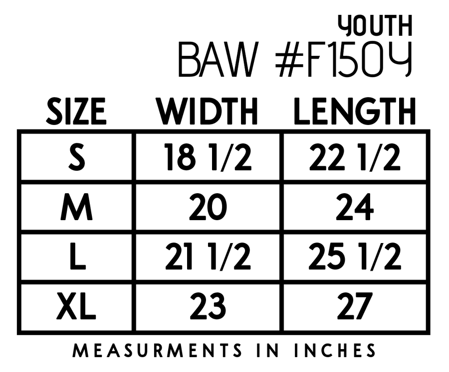BAW size chart