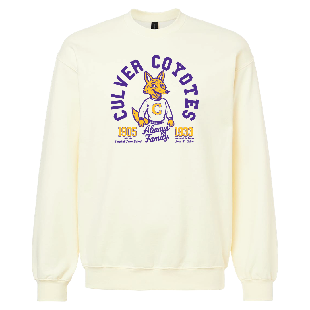 Culver Coyotes Retro - Softstyle® Midweight Crewneck Sweatshirt