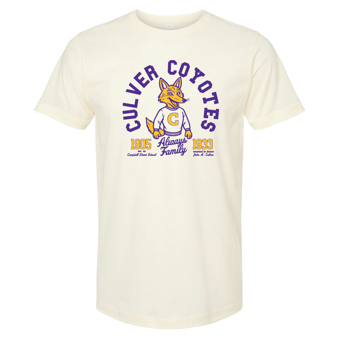 Culver Coyotes Retro - Short Sleeve Ringspun Cotton T-Shirt