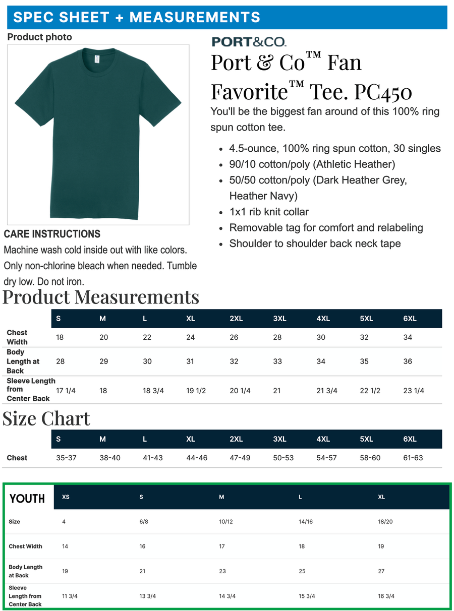 Port & Co size chart