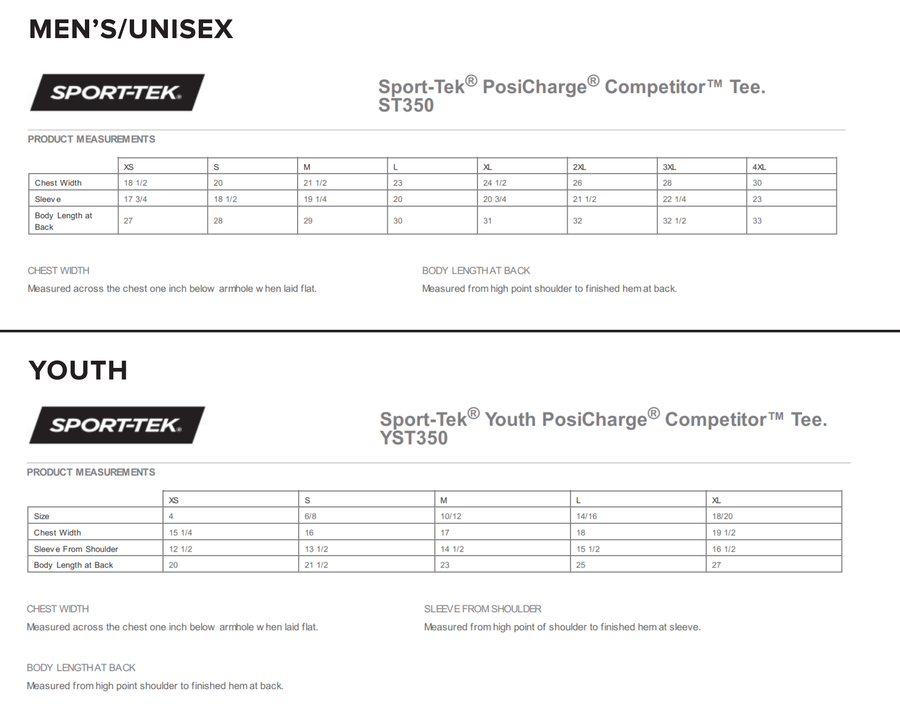 Sport-tek size chart