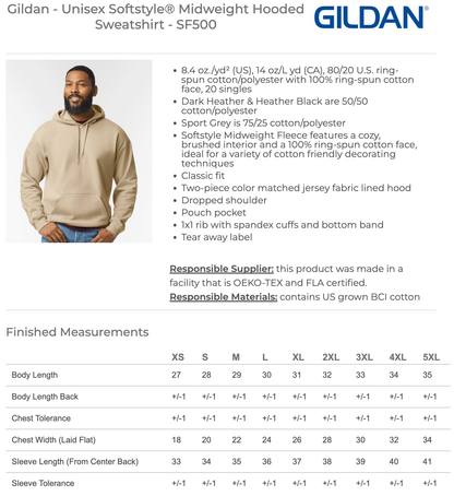 Plaza Retro Striped - Softstyle® Midweight Hoodie